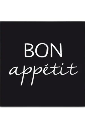 S/20 Serviet BON APPETIT Zwart/Wit