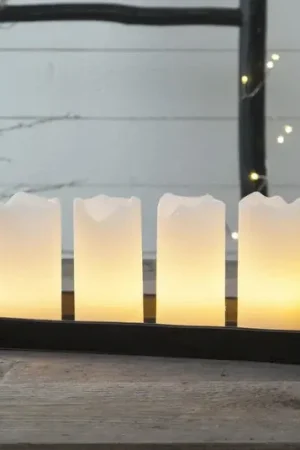 4-de set - Candle LED kaarsen, wit