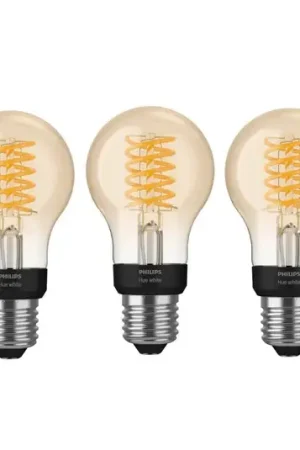3x Philips Hue White E27 7W filament A60 550lm