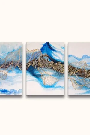 3-Luik Gouden Web - Acrylverf op canvas
